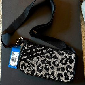 NWT Adidas belt bag with amazing crystal animal print pattern. Wow!